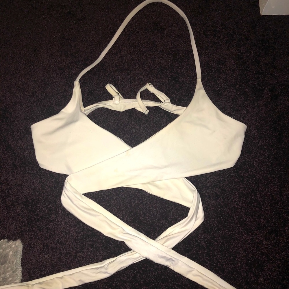 White bathing suit top